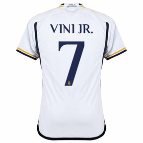 Real Madrid Home Fan Jersey 2023/24 Vini Jr. 7 Patch FIFA WCC Patch UCL UEFA Foundation Patches