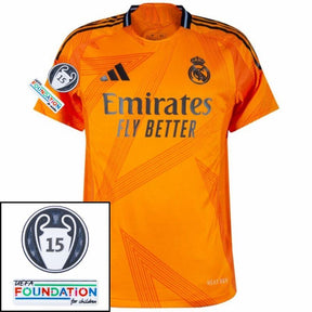 Real Madrid Mbappé 9 Away Fan Jersey 2024/25 Patches UCL UEFA Foundation (Official Printing)