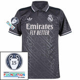 Real Madrid Third Fan Jersey 2024/25 Patches UCL UEFA Foundation (Official Printing)