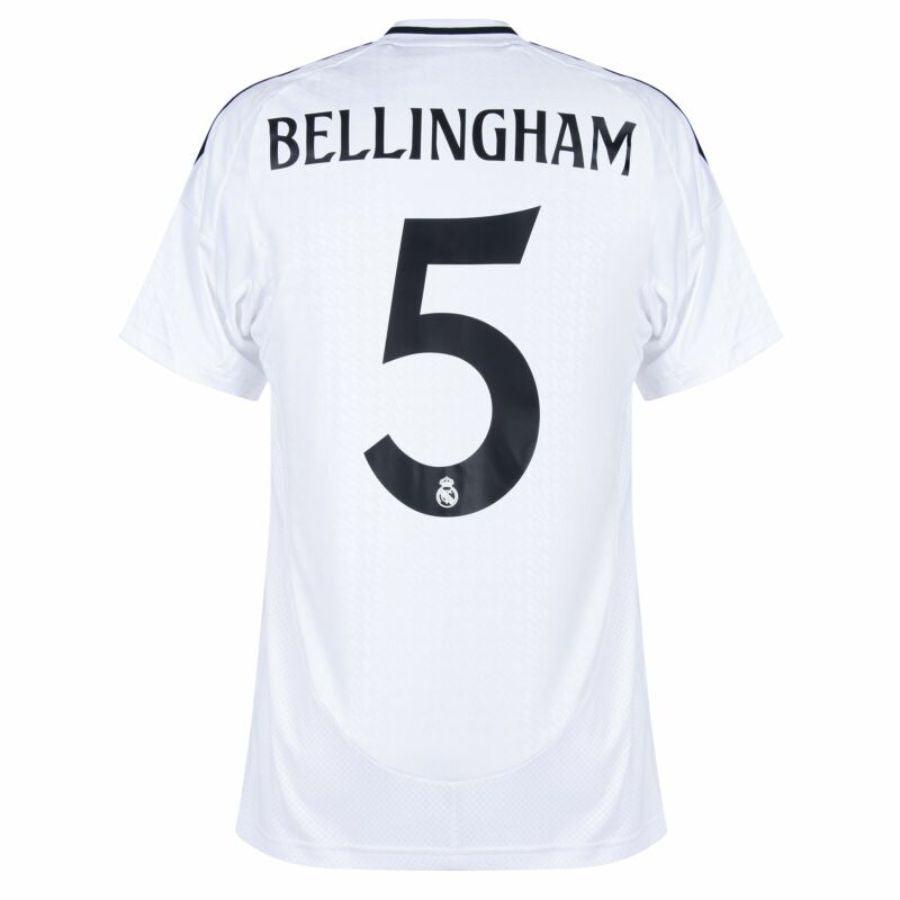 Real Madrid Bellingham 5 Home Fan Jersey 2024/25 Patches UCL UEFA Foundation (Official Printing)