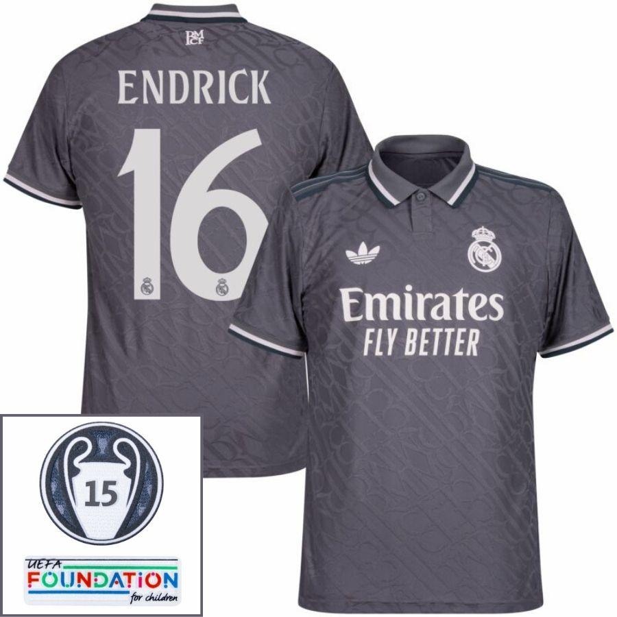 Real Madrid Third Fan Jersey 2024/25 Patches UCL UEFA Foundation (Official Printing)