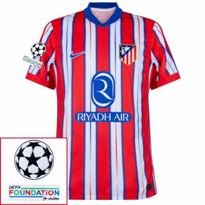 Atlético Madrid Griezmann 7 Home Fan Jersey 2024/25 Patches UCL UEFA Foundation (Official Printing)