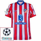 Atlético Madrid Home Fan Jersey 2024/25 Patches UCL UEFA Foundation (Official Printing)