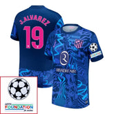 Atlético Madrid Julián Alvarez 19 Third Fan Jersey 2024/25 Patches UCL UEFA Foundation (Official Printing)
