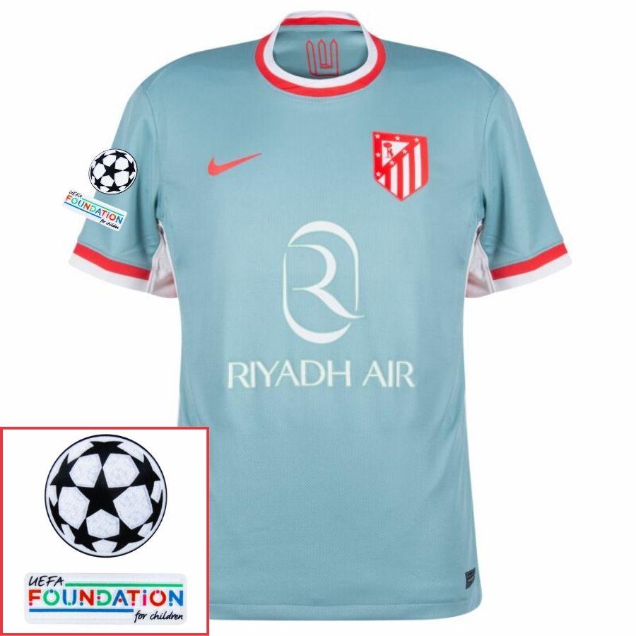 Atlético Madrid Griezmann 7 Away Fan Jersey 2024/25 Patches UCL UEFA Foundation (Official Printing)