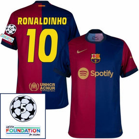 Barcelona Home 2024/25 Patches UCL UEFA Foundation (Official Printing)