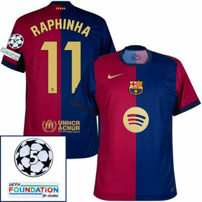 Barcelona Home 2024/25 Patches UCL UEFA Foundation (Official Printing)
