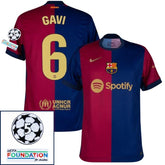 Barcelona Gavi 6 Home 2024/25 Patches UCL UEFA Foundation (Official Printing)