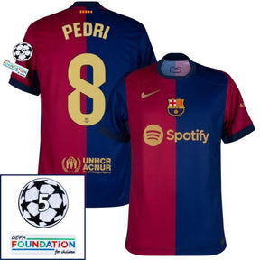 Barcelona Home 2024/25 Patches UCL UEFA Foundation (Official Printing)