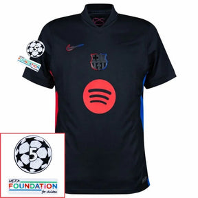 Barcelona Raphinha 11 Away Fan Jersey 2024/25 Patches UCL UEFA Foundation (Official Printing)