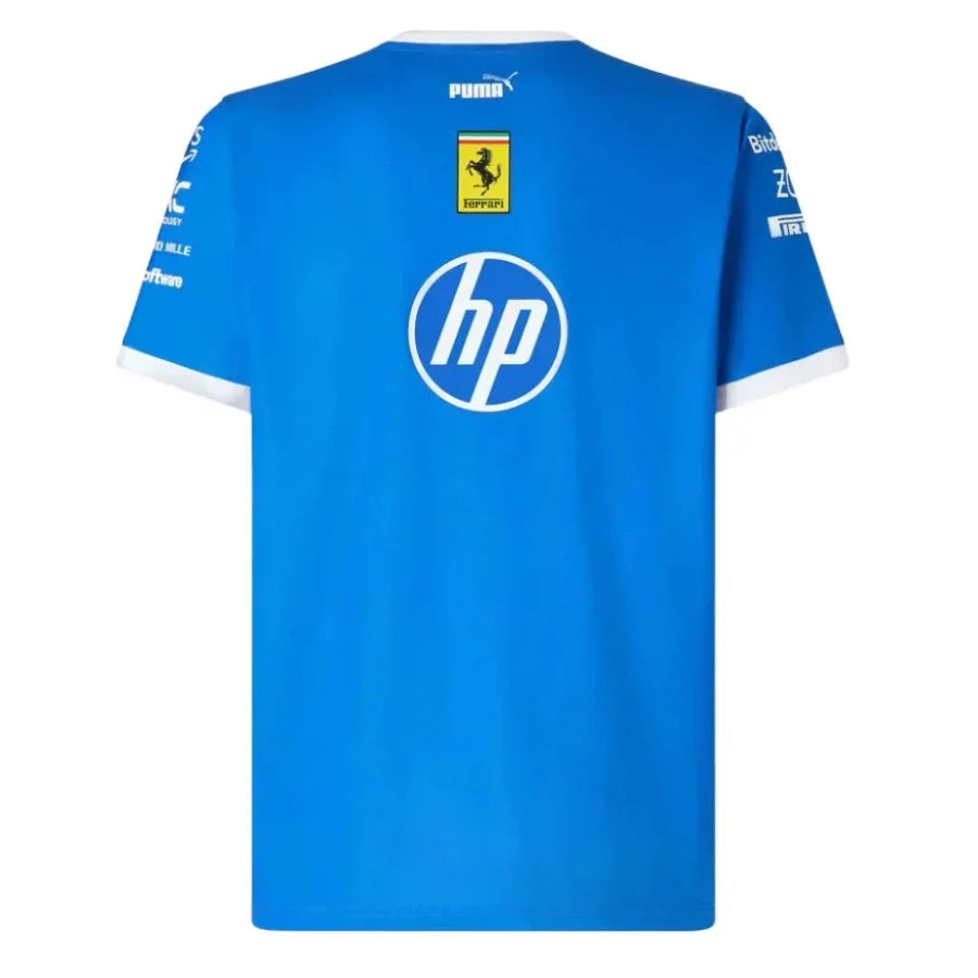 Scuderia Ferrari 2025 Team Monza T-Shirt -  Formula 1 F1 Formula One Blue Scozia