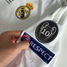 Retro Real Madrid 2015/16 Home Long Sleeve Final Milano 2016 Patches UCL 10 UEFA Respect