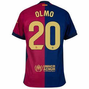 Barcelona Olmo 20 Home 2024/25 Patches UCL UEFA Foundation (Official Printing)