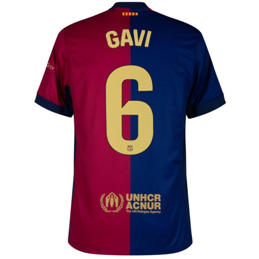 Barcelona Gavi 6 Home 2024/25 Patches UCL UEFA Foundation (Official Printing)