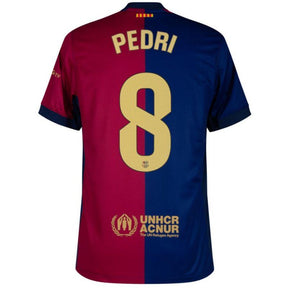 Barcelona Pedri 8 Home 2024/25 Patches UCL UEFA Foundation (Official Printing)