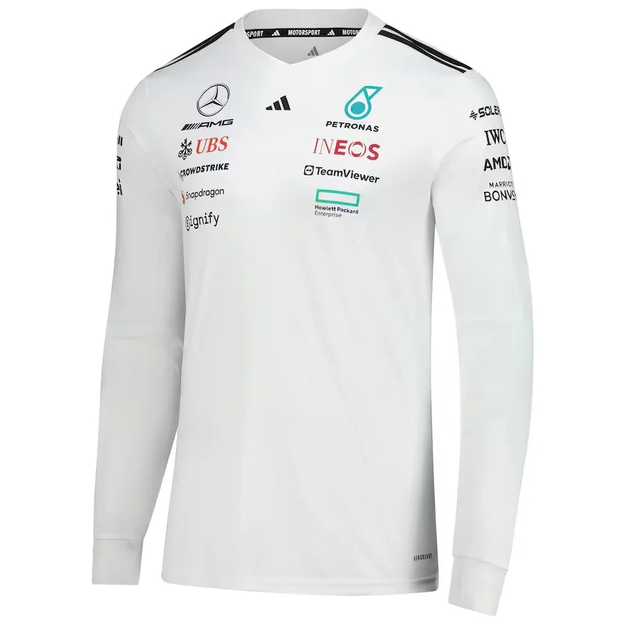 Mercedes-AMG Petronas F1 Team Adidas Long Sleeve Jersey - White Formula 1 F1 Formula One
