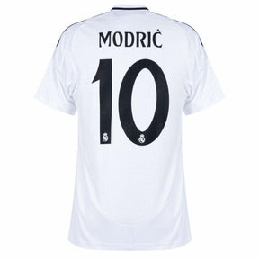 Real Madrid Modric 10 Home Fan Jersey 2024/25 Patches UCL UEFA Foundation (Official Printing)
