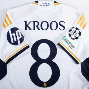 Real Madrid Toni Kroos 8 Home Fan Jersey 2023/24 Patch FIFA WCC Patch UCL UEFA Foundation Patches